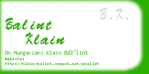balint klain business card